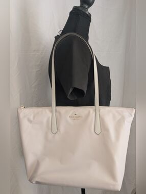 Kate Spade Kitt Medium Tote Platinum Grey Nylon Shoulder Bag